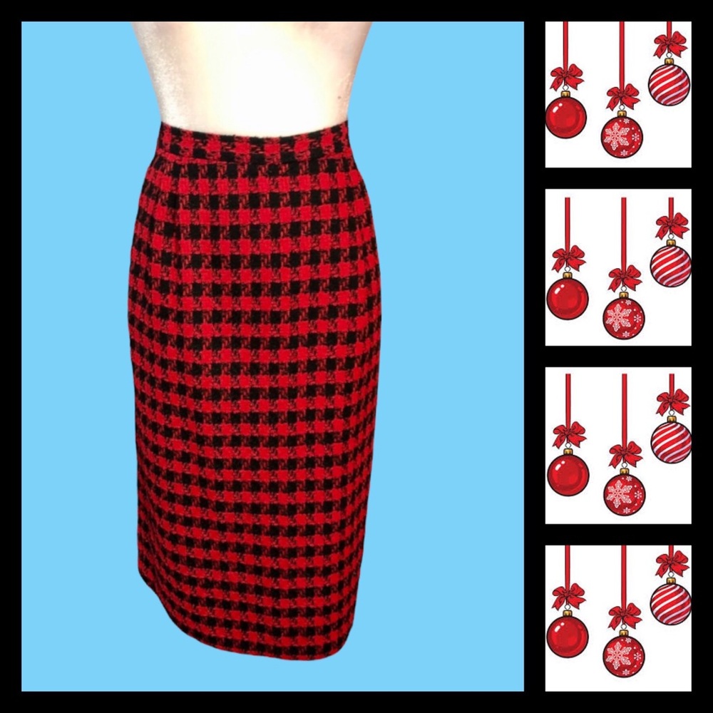 Vintage Cross Country Red Checkered Skirt - Picture 1 of 8